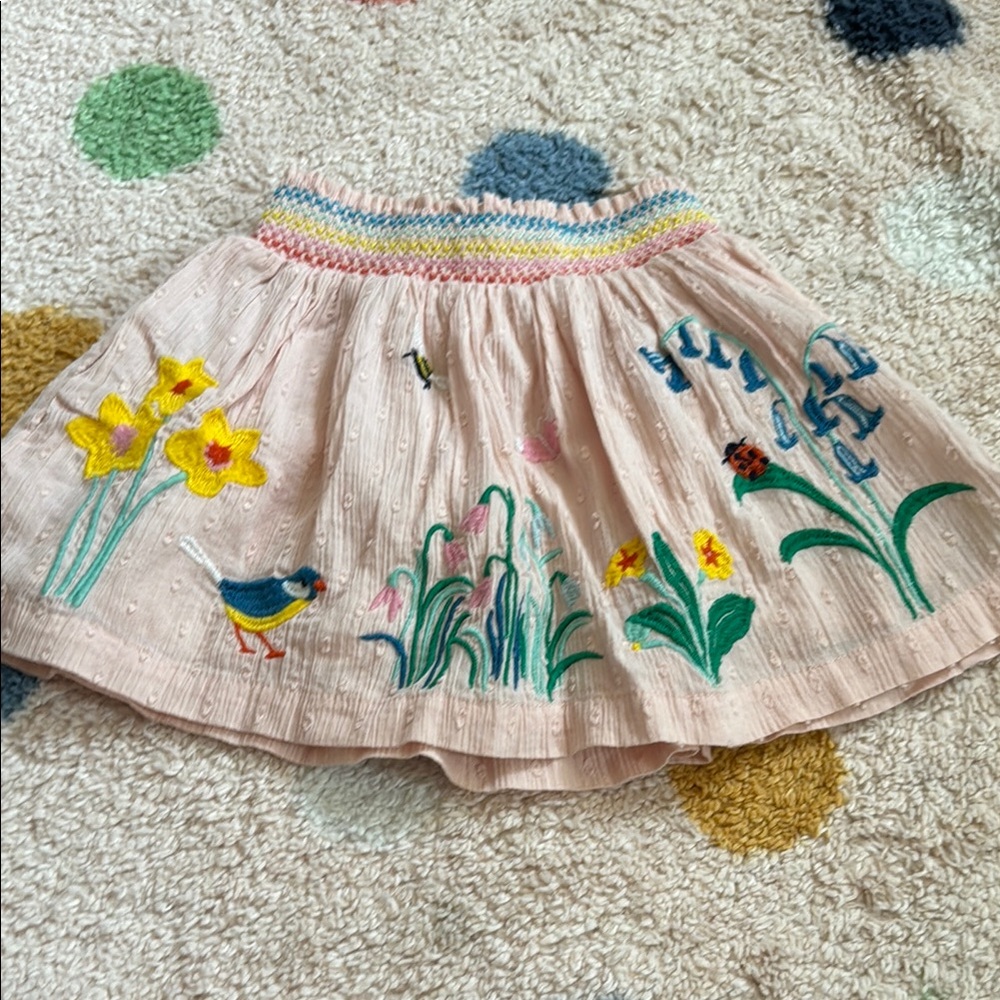 Mini Boden Embroidered Floral Skirt 2-3 Y